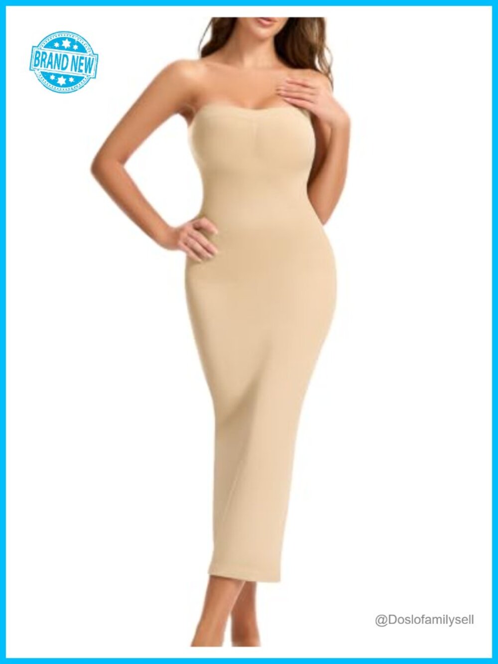 Strapless Shapewear Slip Dress Tummy Control Full Slip